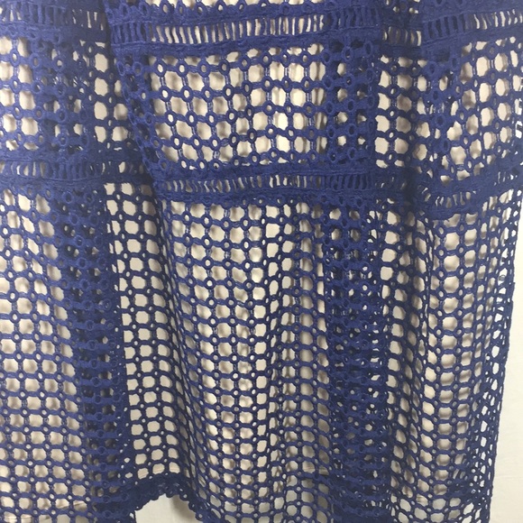 Blush Navy Fishnet Short Sleeve Dress Size M NWT - Picture 3 of 9